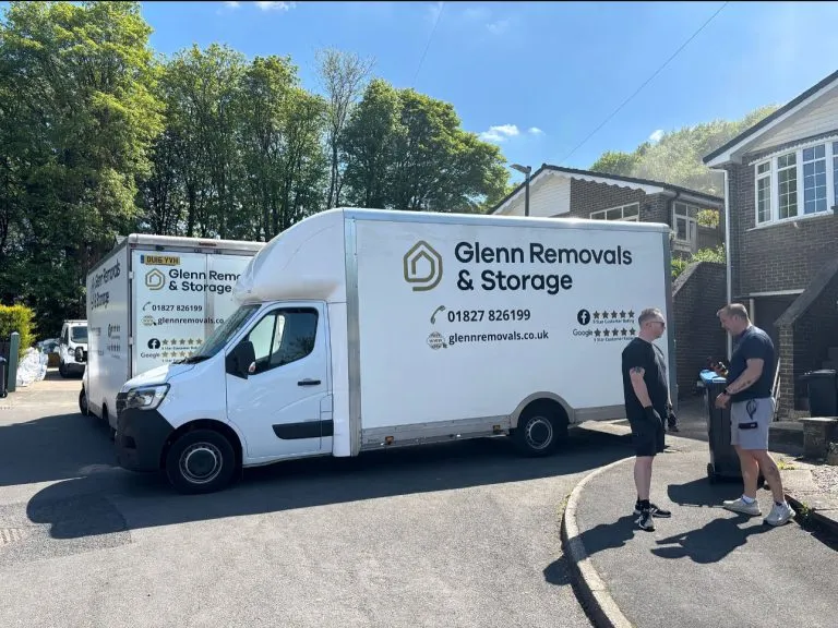 House removals Nuneaton — Glenn Removals & Storage van outside a Warwickshire property